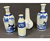 LOT OF FOUR CHINESE BLUE & WHITE VASES