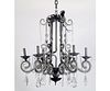 METAL AND BEADED GLASS CHANDELIER