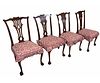 SET OF FOUR ANTIQUE CHIPPENDALE STYLE CHAIRS