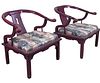 LOT OF THREE ORIENTAL CURVED ARMCHAIRS