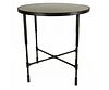 VANDE SMOKED GLASS TOP IRON BASE SIDE TABLE