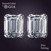 5.00 carat diamond pair Emerald cut Diamond GIA Graded 1) 2.50 ct, Color G, VS1 2) 2.50 ct, Color H, VS2 . Appraised Value: $154,600 