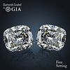 5.03 carat diamond pair Cushion cut Diamond GIA Graded 1) 2.51 ct, Color F, VVS2 2) 2.52 ct, Color G, VS1 . Appraised Value: $189,400 