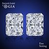 5.02 carat diamond pair Radiant cut Diamond GIA Graded 1) 2.51 ct, Color G, VS1 2) 2.51 ct, Color G, VS2 . Appraised Value: $169,300 