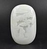 Chinese White Jade Carved Plaque, Qing Dynasty