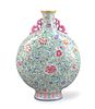 Chinese Famille Rose Floral Moon Flask Vase,19th C