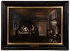 Dirck van Delen (Dutch, 1605-1671) 'The Card Party' Oil on Cradled Panel