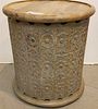 INDIAN CARVED WOOD STOOL OR SIDE STAND 18 1/2"H X 17" DIAM