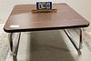 CHROME BASE FORMICA TOP COFFEE TABLE 15"H X 30"SQ