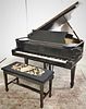 STEINERTONE EBONIZED 6' GRAND PIANO AND BENCH