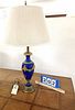 ORMOLU MOUNTED BLUE GLAZE LAMP 31"