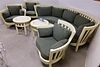 WEATHEREND ESTATE FURN 8' CURVED SOFA, 3 ARM CHAIRS AND PR SIDE TABLES