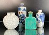 Four Glazed Ceramic Snuff Bottles