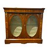 English Victorian Burl Wood Side Cabinet
