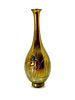 Japanese Antique Meiji-style Brass Vase with Iris Design