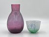 Dominic Labino Glass Vase and Kosta Glass Vase