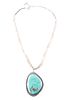 Navajo Sterling Liquid Silver Turquoise Necklace