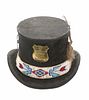 1800-1900 Top Hat w/ Beadwork & Badges