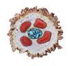 Antler Tine Turquoise & Red Branch Coral Buckle