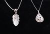 Navajo Sterling Feather Signed Necklaces (2)