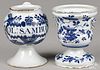 English blue and white Delft jar and vase