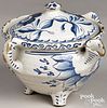 Dutch blue and white Delft posset pot, mid 18th c.