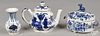 Three pieces of blue and white Delft, 18th c.