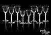 Eight twist stem wine and cordial glasses