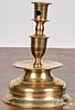 Northern European brass bell base candlestick