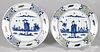 Two similar Delft chargers, mid 18th c.
