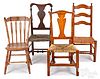 Four assorted country chairs, 18th/19th c.