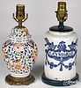 Two Dutch Delft table lamps 18th/19th c.