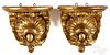Pair of giltwood wall brackets, late 19th c.