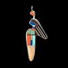 Charles Loloma, Silver and Stone Inlay Corn Maiden Pendant
