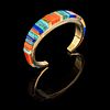 Charles Loloma, Gold and Stone Inlay Cuff Bracelet