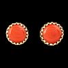 Charles Loloma, Pair of Gold and Coral Earrings