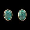Charles Loloma, Pair of Gold and Turquoise Earrings