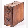Japanese Elm and Wrought Metal Diminutive Chest
