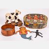 Folk Art Painted Wood and Metal Decorations
