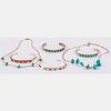 Four Mexican Silver and Sterling Silver Coral and Turquoise Bracelets