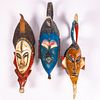 Three West African Guro Tribe Ceremonial Dance Masks