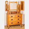  Victorian Pine Mirrored Chest of Drawers