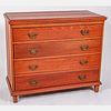 American Stained Pine and Chestnut Low Chest of Drawers