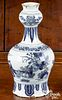 Dutch blue and white Delft vase, early 18th c.