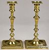 Pair of large English Chippendale candlesticks