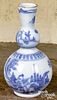 Dutch blue and white Delft double gourd vase