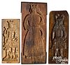 Three Dutch carved cookie boards, 19th c