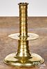 English brass trumpet candlestick, 17th c.
