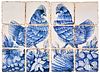 Pair of Delft blue and white six tile plaques