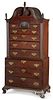 New England Queen Anne cherry chest on chest
